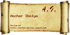 Ascher Ibolya névjegykártya