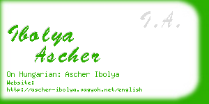 ibolya ascher business card